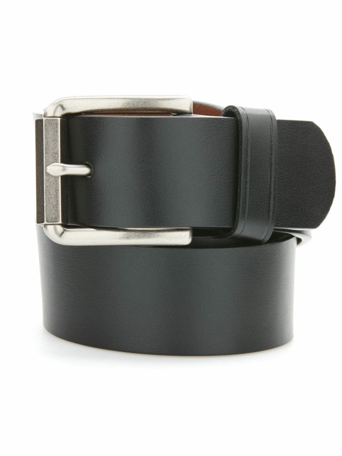Perry Ellis Hex Roller Buckle Leather Belt