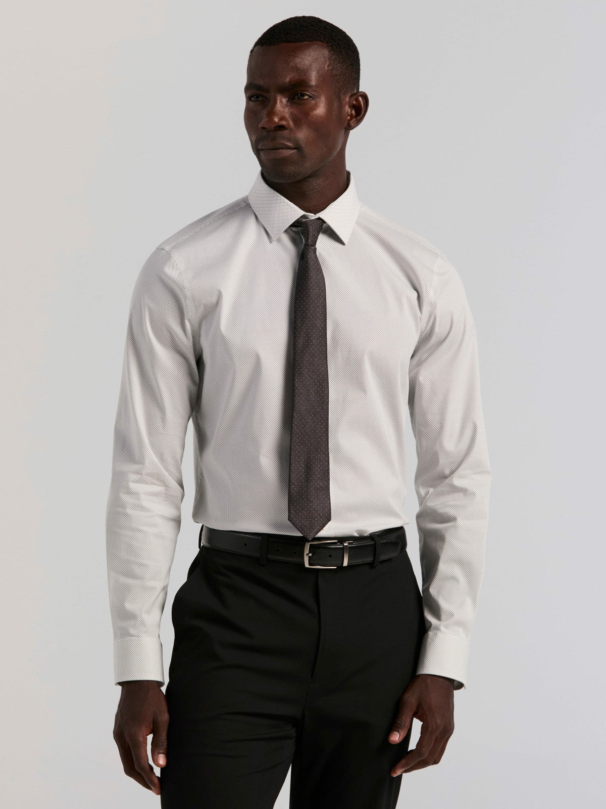 Perry Ellis Slim Fit Dot Print Dress Shirt