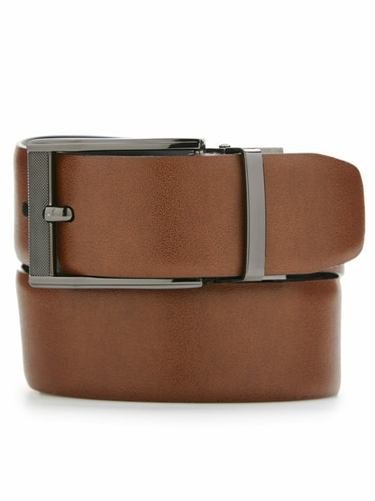 Perry Ellis Mesh Buckle Reversible Leather Belt