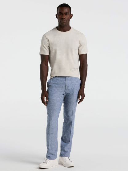 Perry Ellis Slim Fit Flat Front Linen Blend Chino Pant