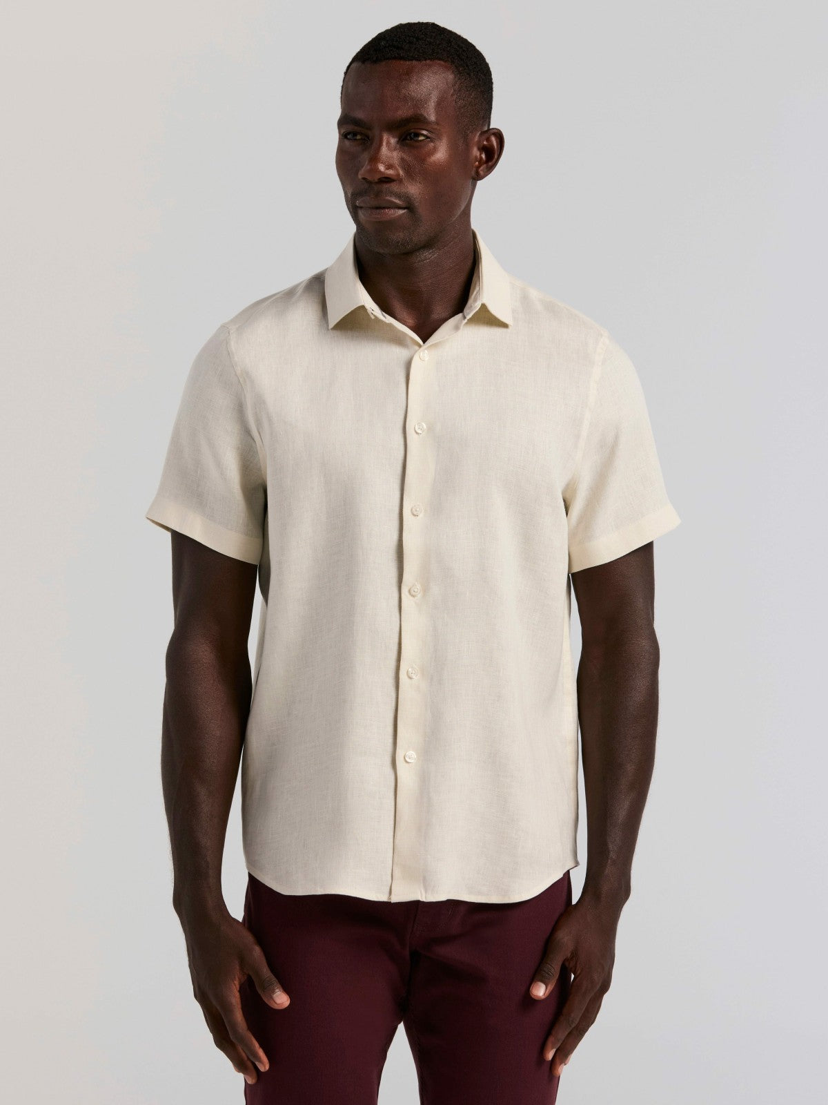 Perry Ellis Solid Linen Shirt