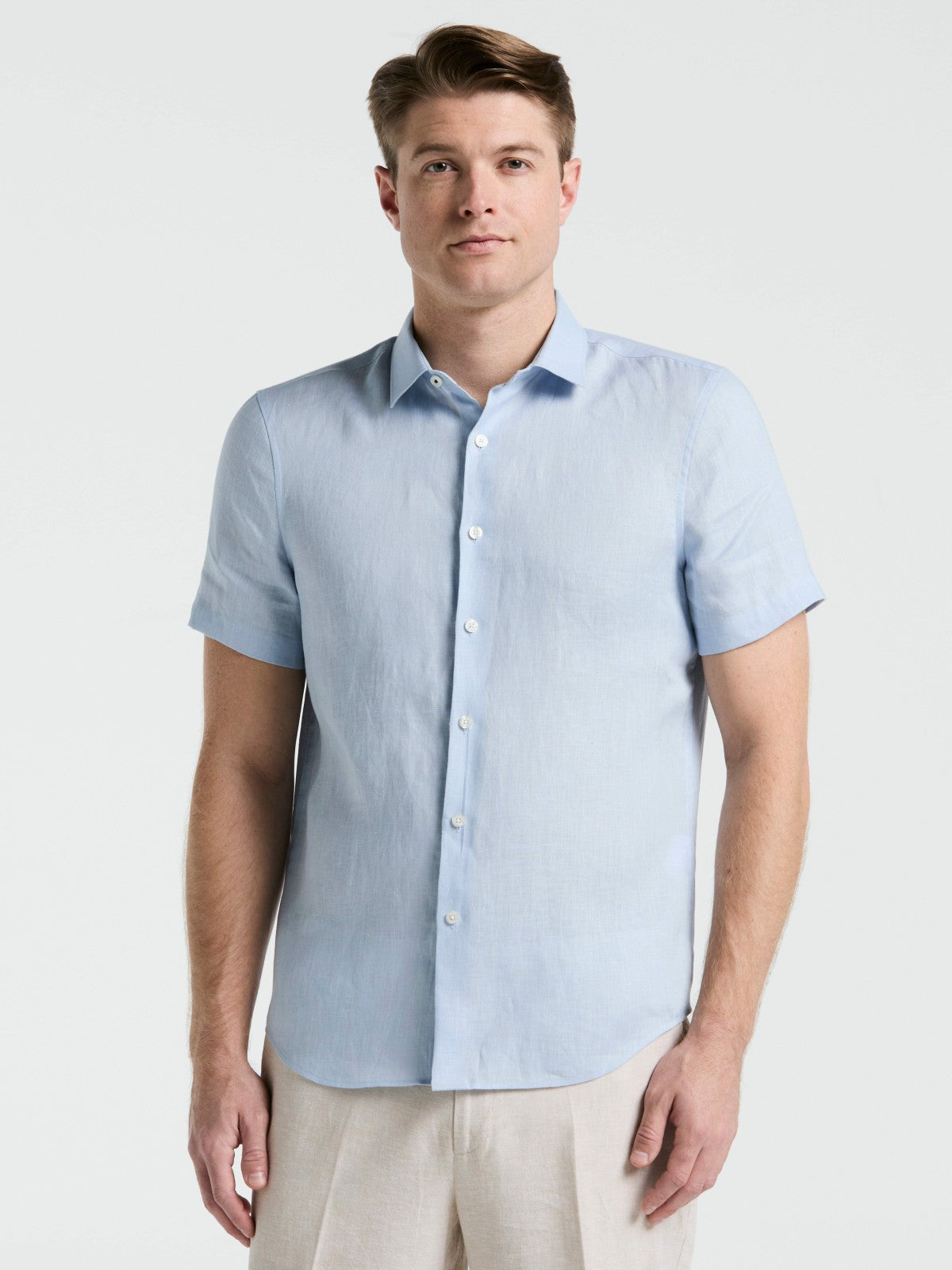 Perry Ellis Solid Linen Shirt