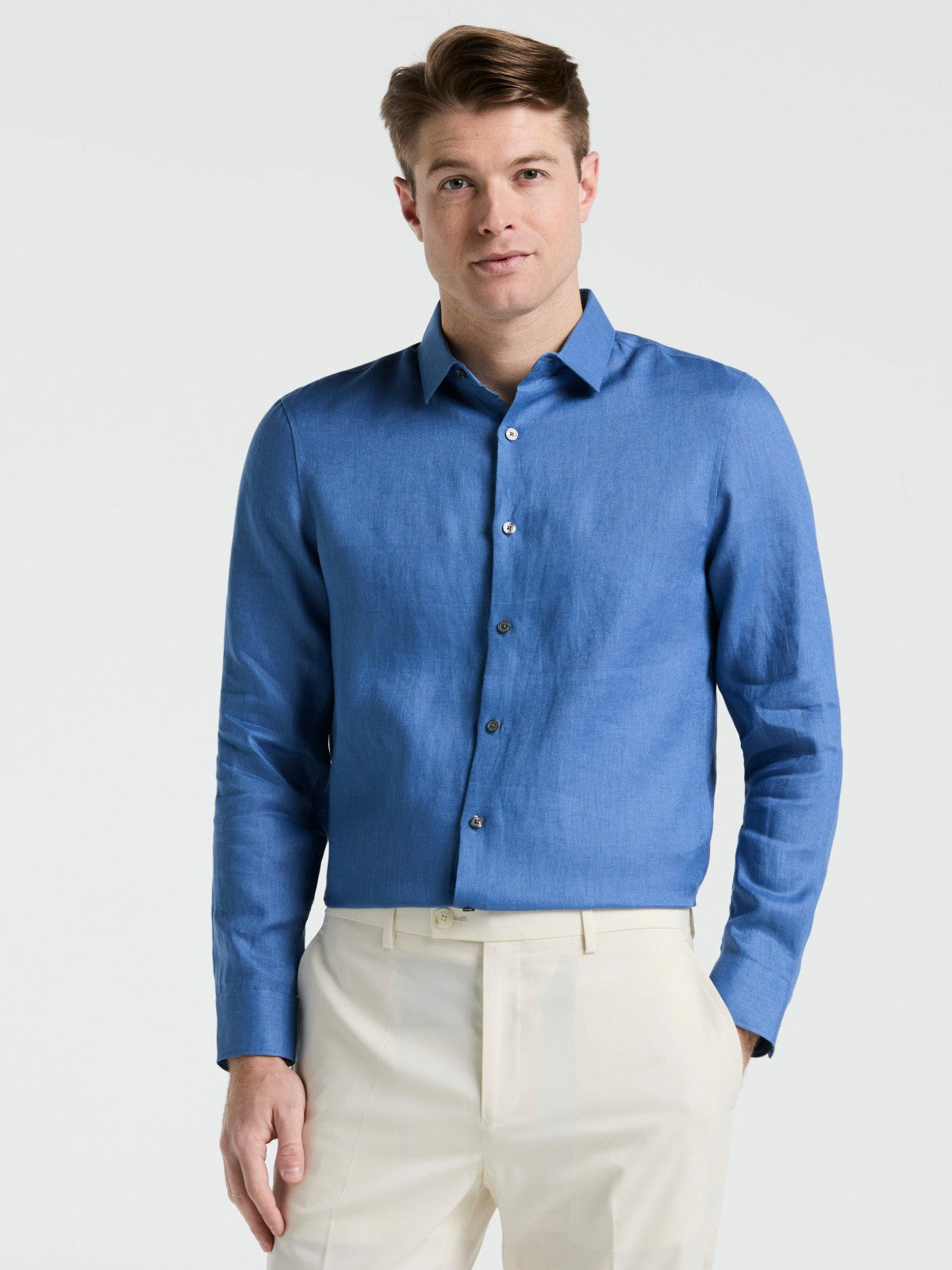 Perry Ellis Solid Linen Shirt