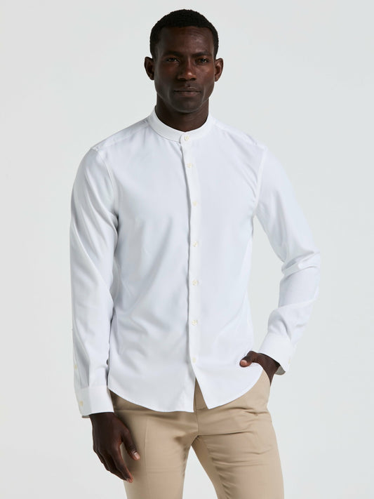 Perry Ellis Men's Untucked Total Stretch Slim Fit Banded Collar Shirt - Perry Ellis