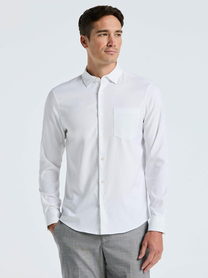 Perry Ellis Untucked Total Stretch Slim Fit Solid Shirt