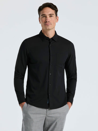 Perry Ellis Untucked Total Stretch Slim Fit Solid Shirt