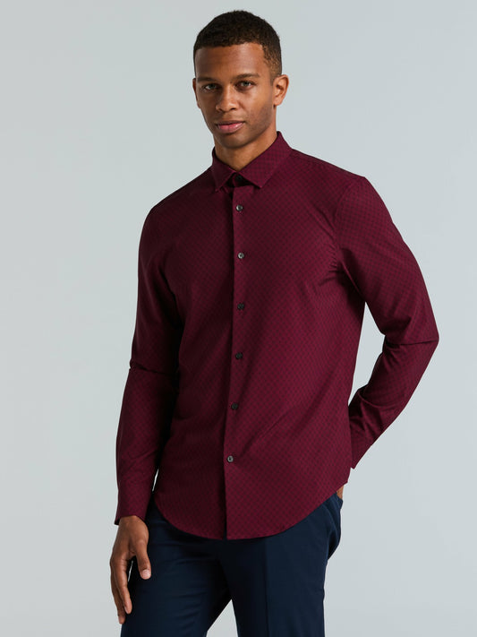 Perry Ellis Slim Fit Geo Print Total Stretch Shirt