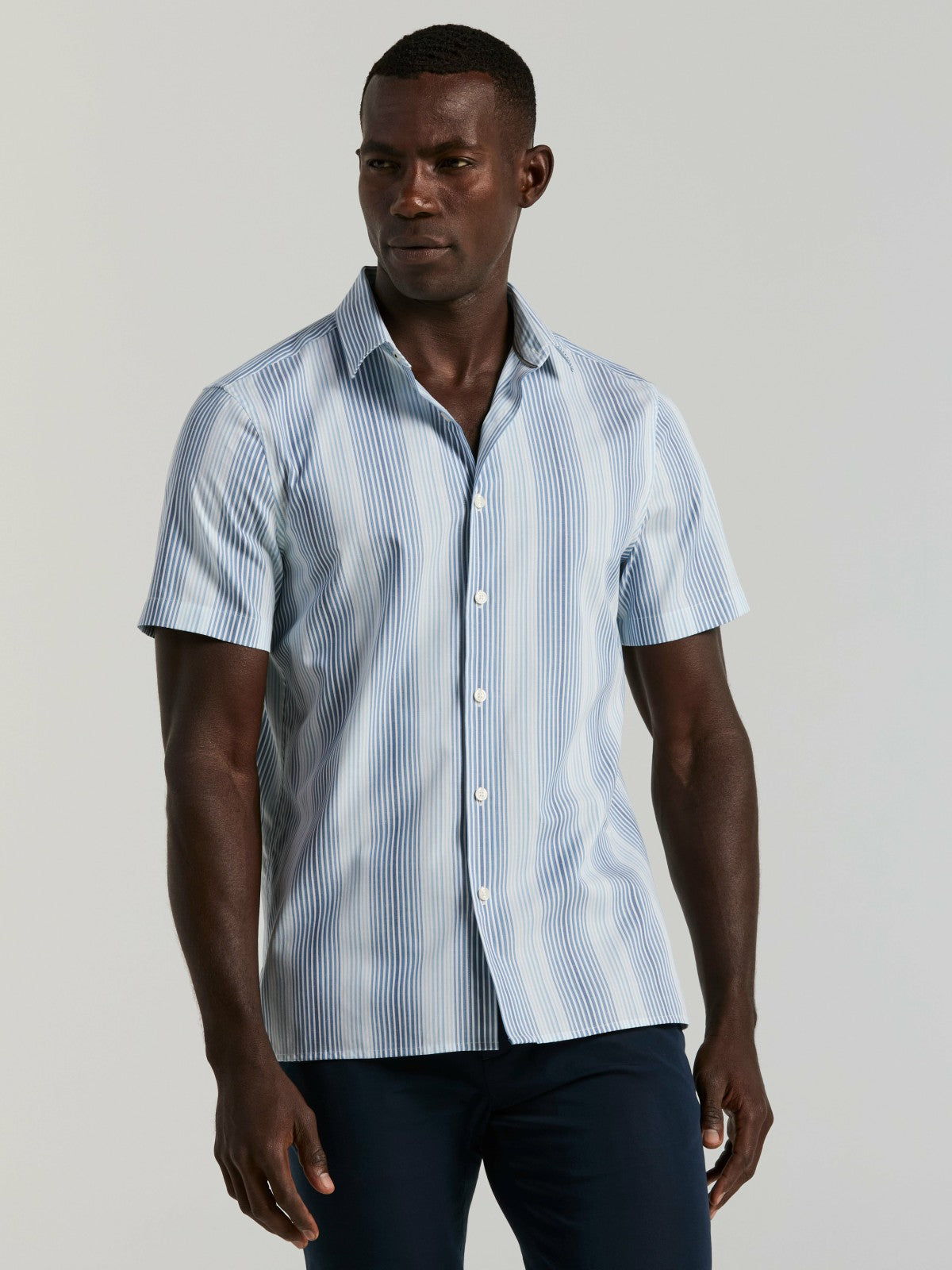 Perry Ellis Multi Tonal Vertical Stripe Shirt