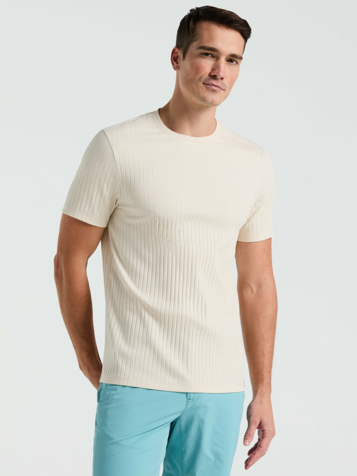 Perry Ellis Ribbed Crew Neck Tee