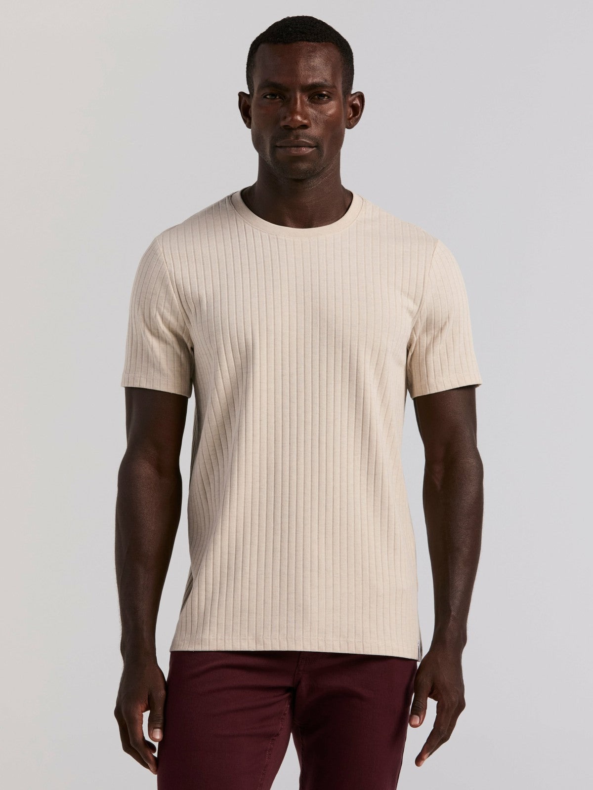 Perry Ellis Ribbed Crew Neck Tee
