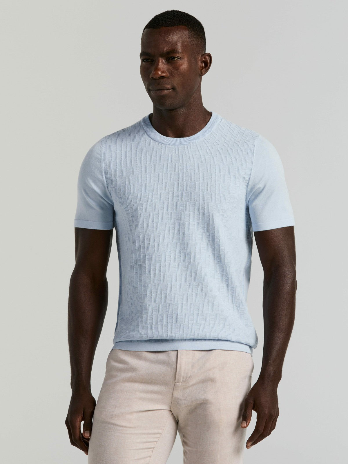 Perry Ellis Geometric Textured Sweater Tee