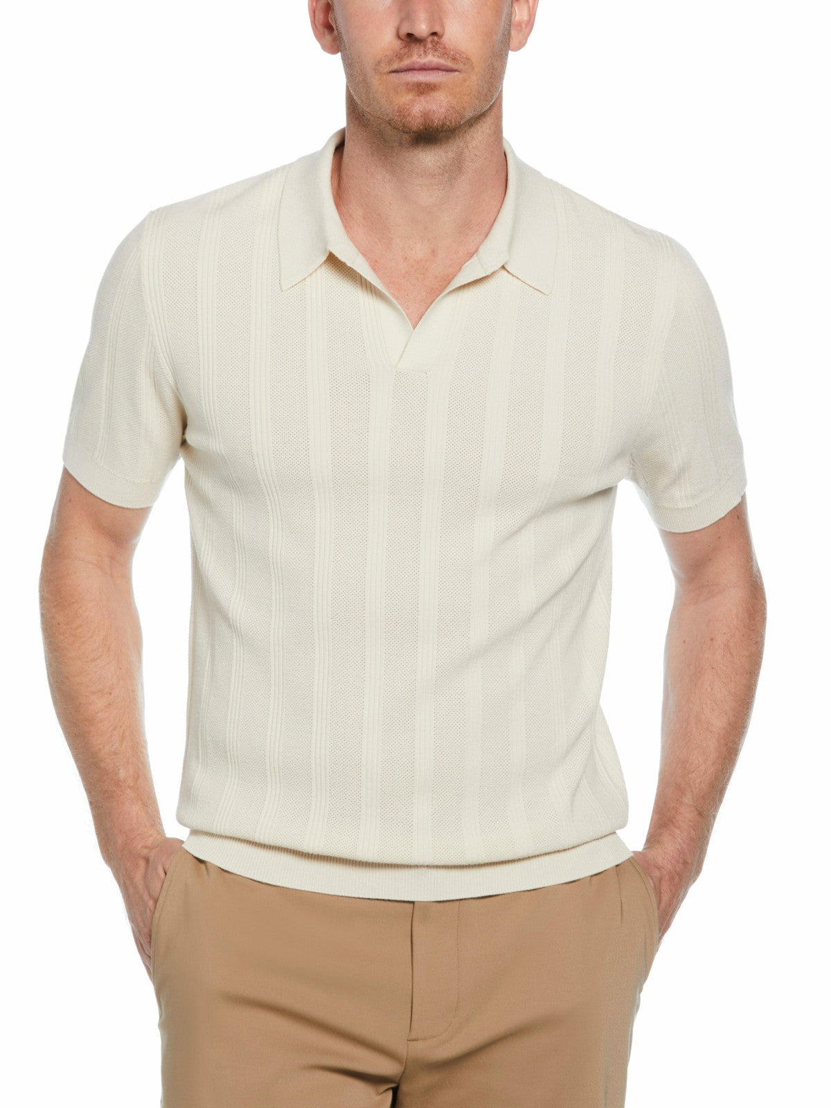 Perry Ellis Mesh Stripe Sweater Polo
