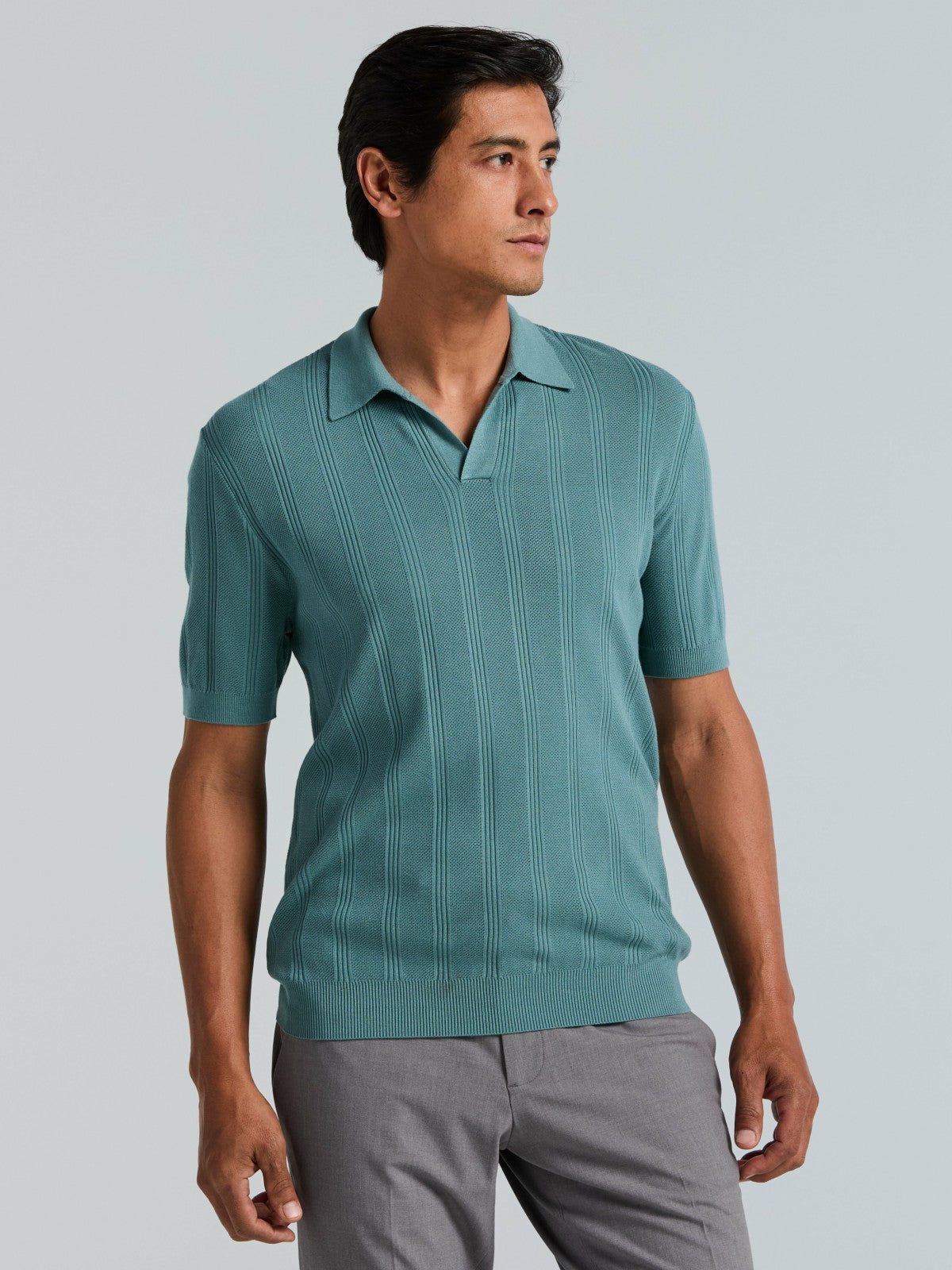 Perry Ellis Mesh Stripe Sweater Polo