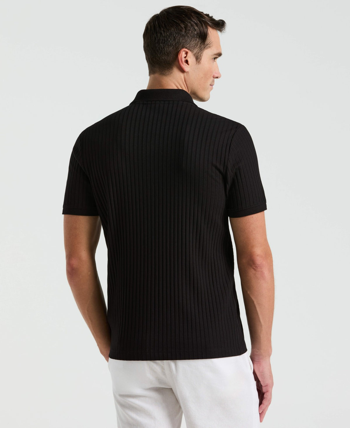 Perry Ellis Quarter Zip Ribbed Polo