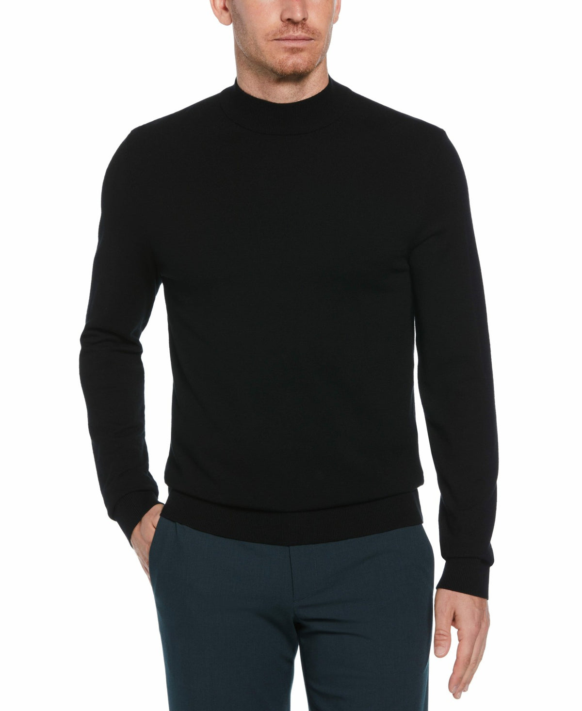 Perry Ellis Tech Knit Mock Neck Sweater