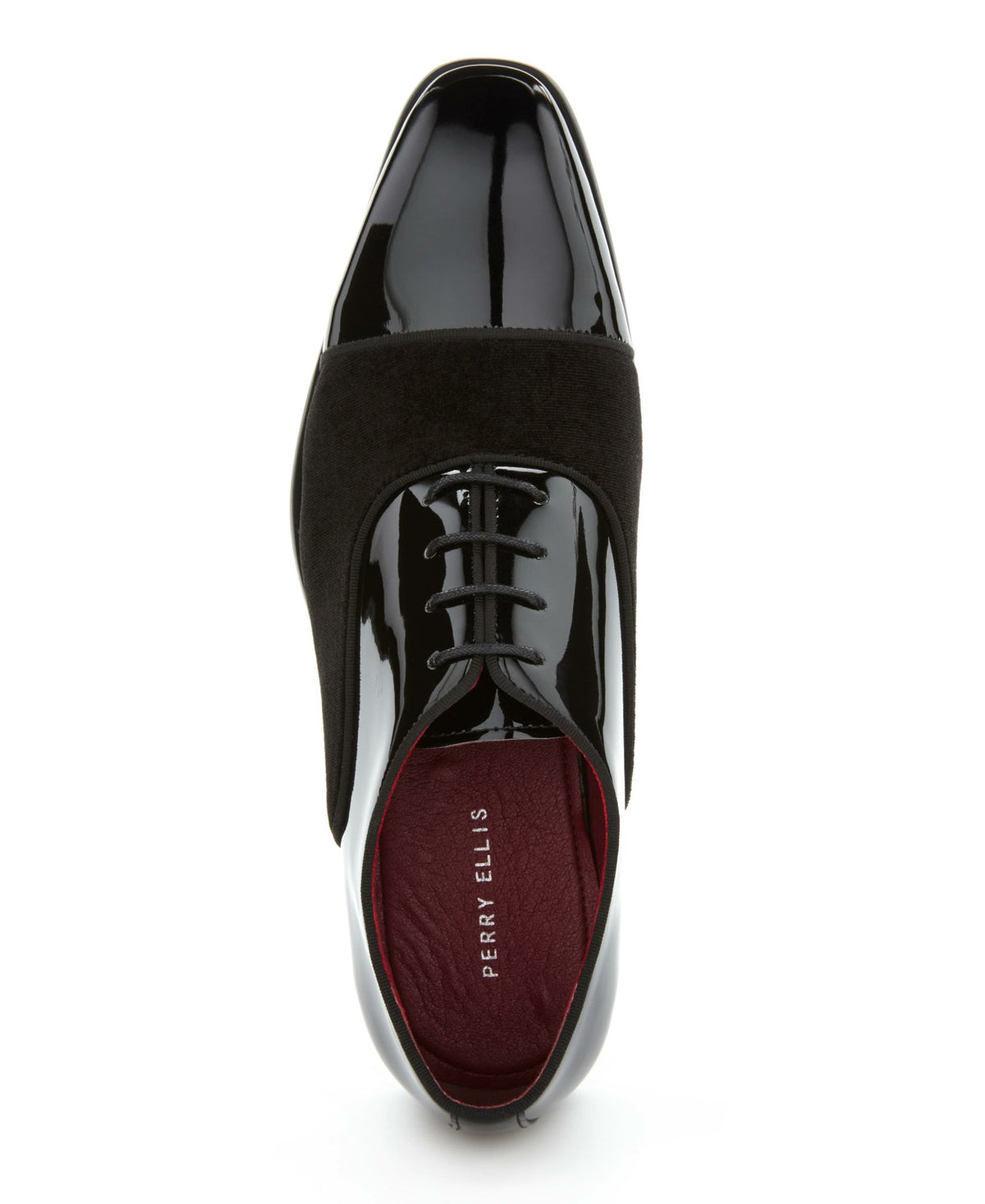 Perry Ellis Patent Velvet Cap Toe Oxford