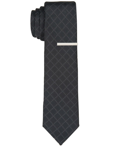 Perry Ellis Babbaro Grid Black Tie